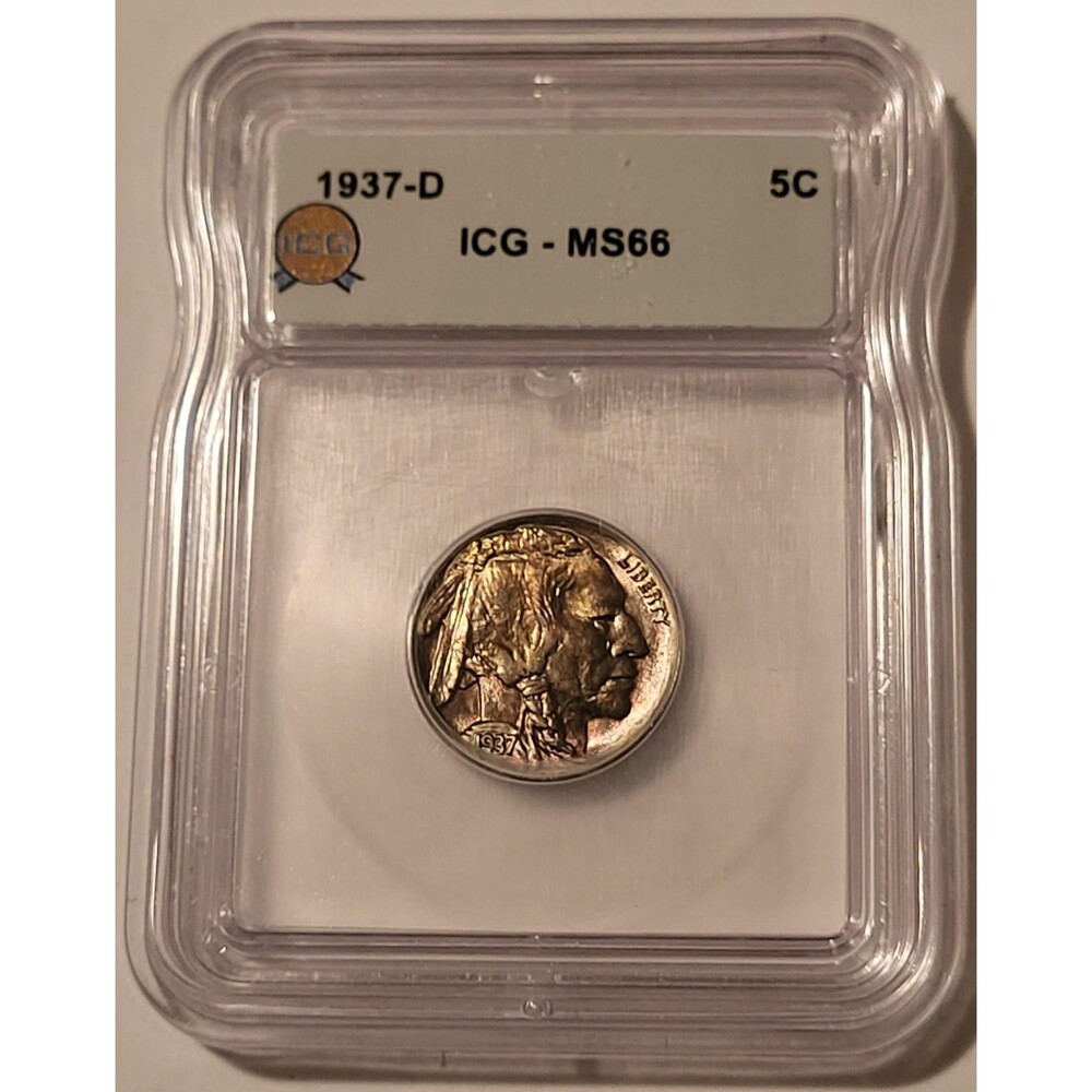 1937 D Buffalo Nickel MS66 ICG Toning